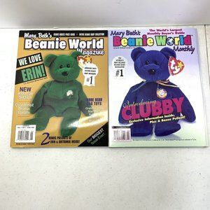 Vintage 1998 Mary Beth's Beanie World Magazine Lot. Vol 1 No. 5 and  Vol 1 No. 7